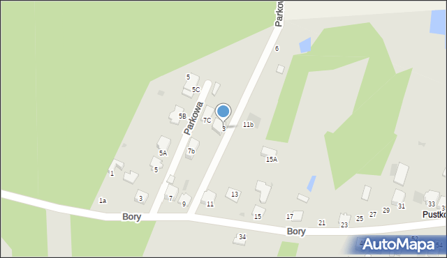 Myszków, Parkowa, 3, mapa Myszków