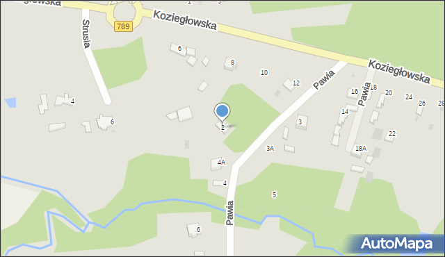 Myszków, Pawia, 2, mapa Myszków