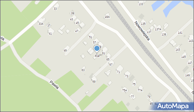 Myszków, Pawia, 61a, mapa Myszków