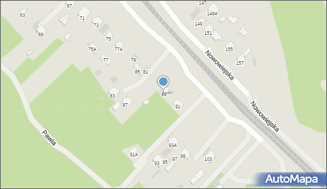 Myszków, Pawia, 89, mapa Myszków