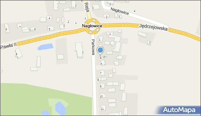 Nagłowice, Parkowa, 4, mapa Nagłowice