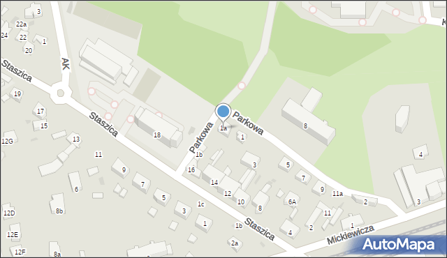 Nakło nad Notecią, Parkowa, 1a, mapa Nakło nad Notecią