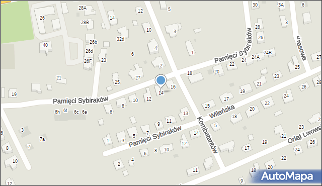 Namysłów, Pamięci Sybiraków, 14, mapa Namysłów