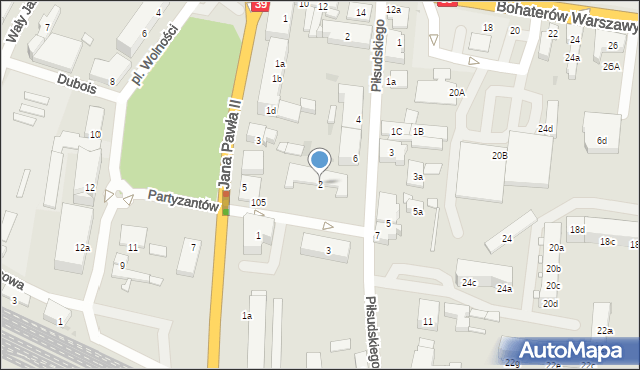 Namysłów, Partyzantów, 2, mapa Namysłów