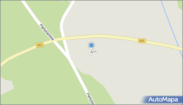 Narol, Partyzantów, 34, mapa Narol