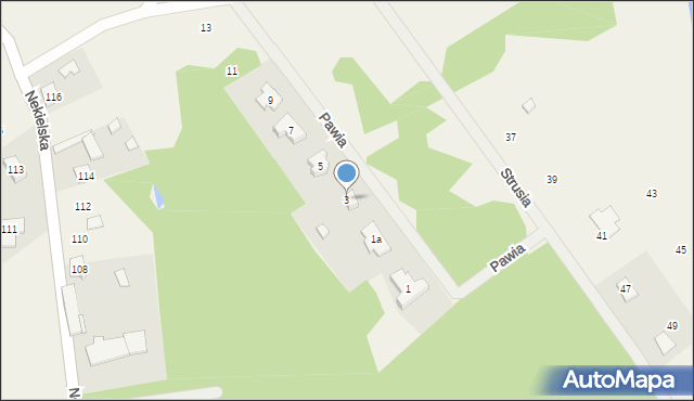 Nekielka, Pawia, 3, mapa Nekielka
