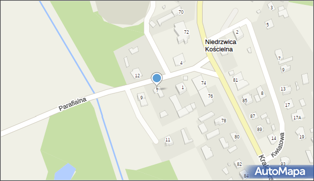 Niedrzwica Kościelna, Parafialna, 7, mapa Niedrzwica Kościelna