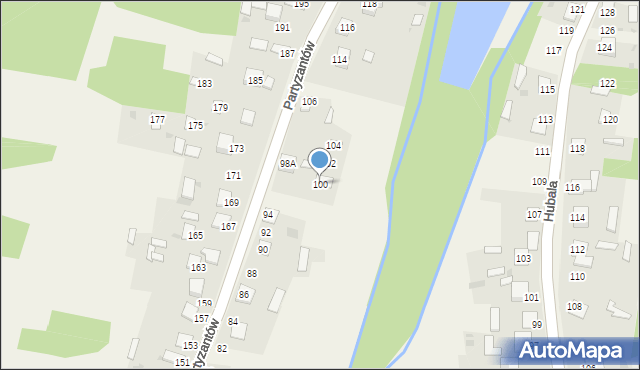 Niekłań Mały, Partyzantów, 100, mapa Niekłań Mały