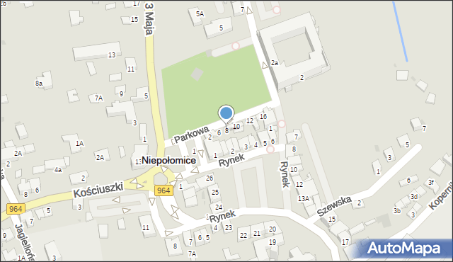 Niepołomice, Parkowa, 8, mapa Niepołomice