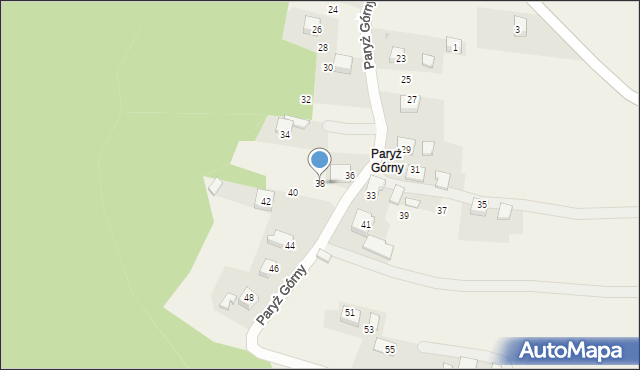 Nowa Góra, Paryż Górny, 38, mapa Nowa Góra