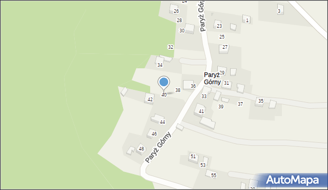 Nowa Góra, Paryż Górny, 40, mapa Nowa Góra