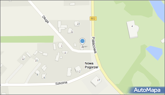 Nowa Pogorzel, Pałacowa, 19, mapa Nowa Pogorzel