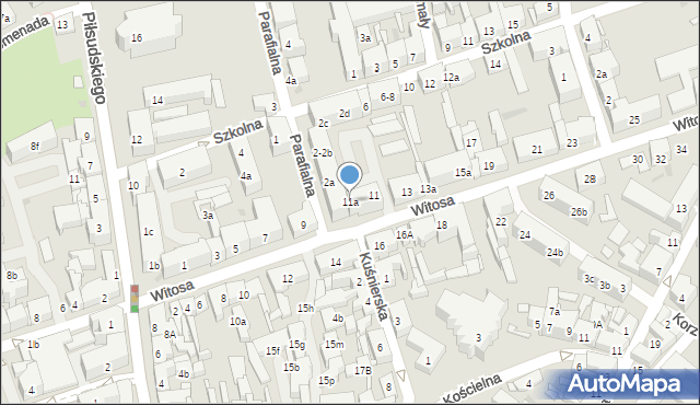 Nowa Sól, Parafialna, 11a, mapa Nowa Sól