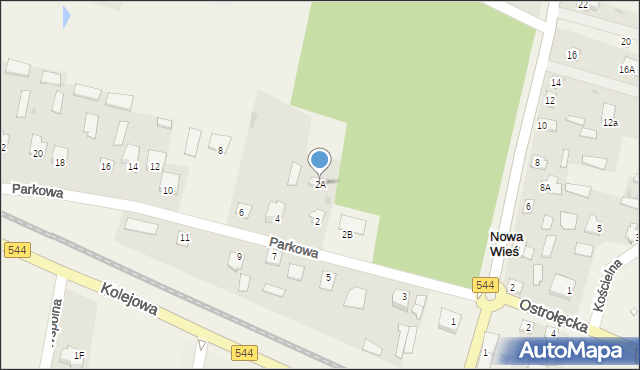 Nowa Wieś, Parkowa, 2A, mapa Nowa Wieś