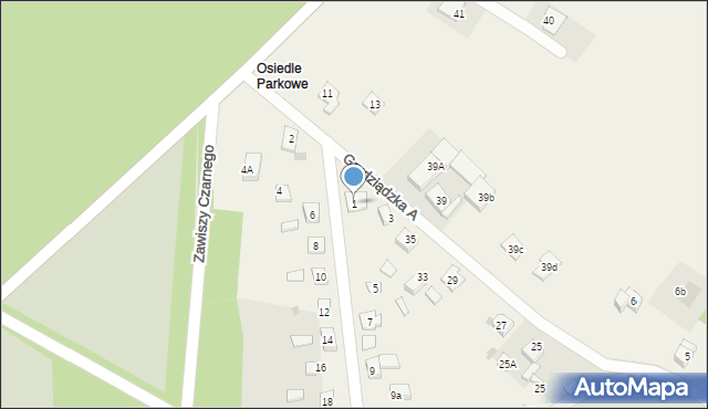 Nowa Wieś, Parkowa-Osiedle, 1, mapa Nowa Wieś