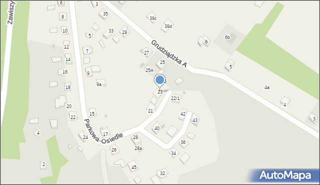 Nowa Wieś, Parkowa-Osiedle, 23, mapa Nowa Wieś