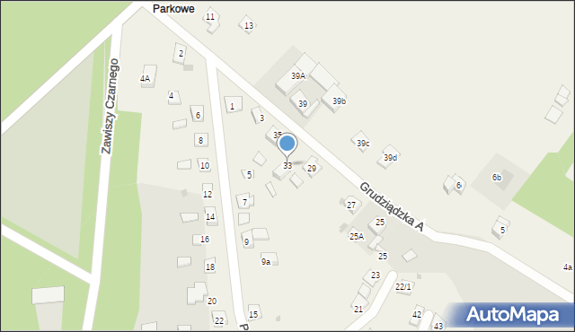 Nowa Wieś, Parkowa-Osiedle, 33, mapa Nowa Wieś