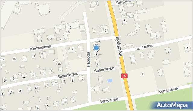 Nowa Wieś Wielka, Paprocia, 3, mapa Nowa Wieś Wielka