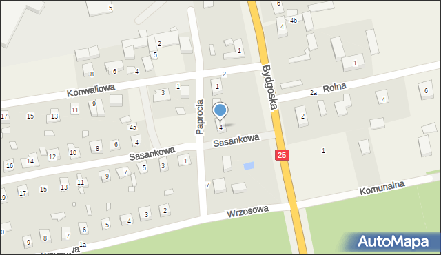 Nowa Wieś Wielka, Paprocia, 4, mapa Nowa Wieś Wielka