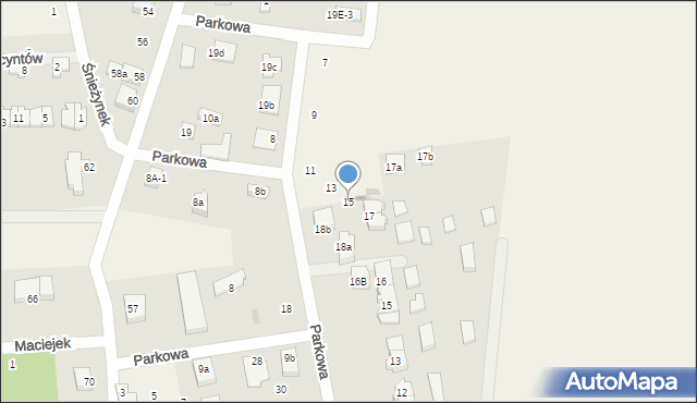 Nowe Bielice, Parkowa, 15, mapa Nowe Bielice