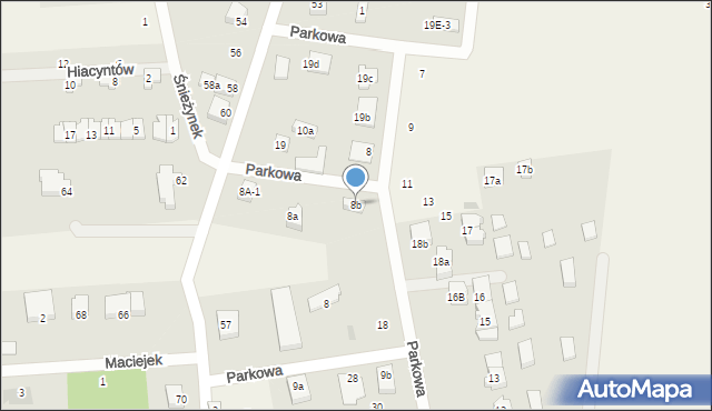 Nowe Bielice, Parkowa, 16, mapa Nowe Bielice