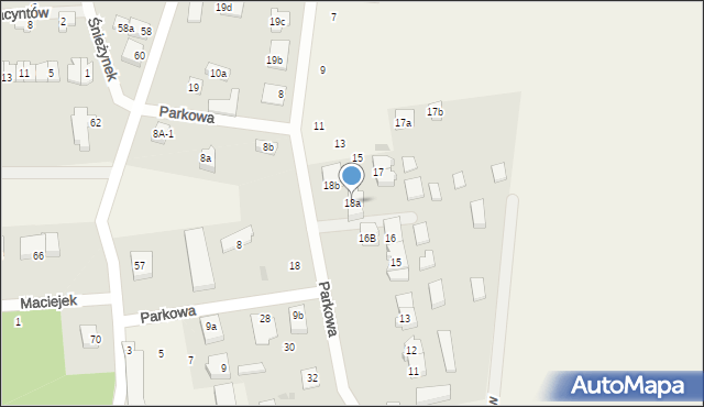 Nowe Bielice, Parkowa, 23, mapa Nowe Bielice