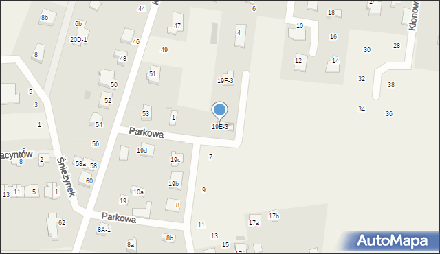 Nowe Bielice, Parkowa, 3, mapa Nowe Bielice