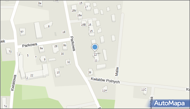 Nowe Bielice, Parkowa, 35, mapa Nowe Bielice