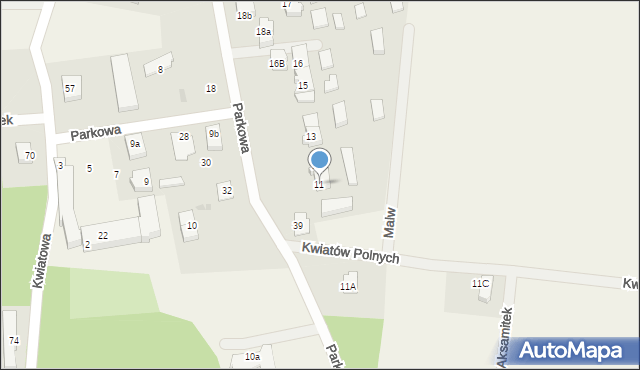 Nowe Bielice, Parkowa, 37, mapa Nowe Bielice