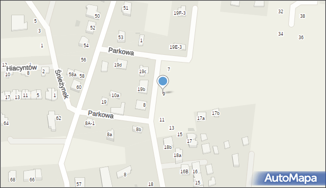 Nowe Bielice, Parkowa, 9, mapa Nowe Bielice