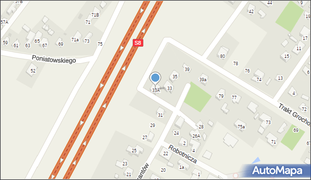 Nowe Grocholice, Partyzantów, 33A, mapa Nowe Grocholice