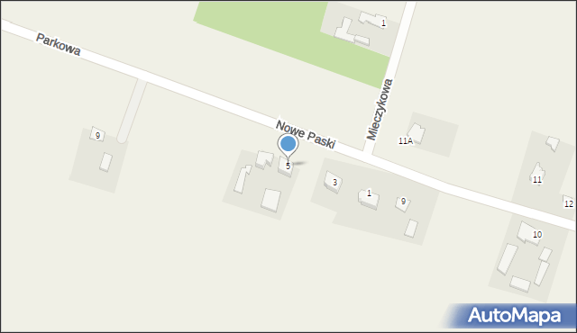 Nowe Paski, Parkowa, 5, mapa Nowe Paski