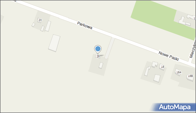 Nowe Paski, Parkowa, 9, mapa Nowe Paski