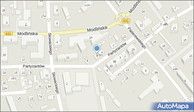 Nowy Dwór Mazowiecki, Partyzantów, 6, mapa Nowy Dwór Mazowiecki