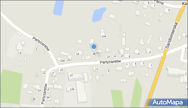 Nowy Korczyn, Partyzantów, 16, mapa Nowy Korczyn