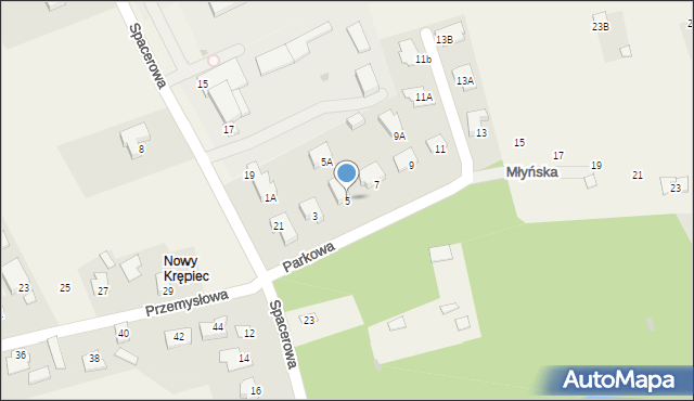Nowy Krępiec, Parkowa, 5, mapa Nowy Krępiec