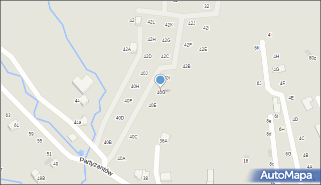 Nowy Targ, Partyzantów, 40G, mapa Nowego Targu