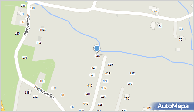 Nowy Targ, Partyzantów, 94G, mapa Nowego Targu