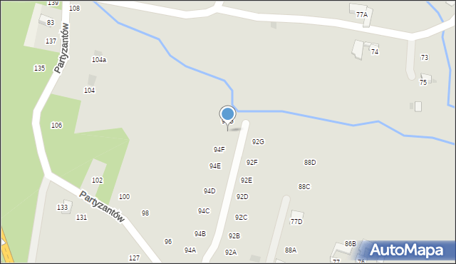 Nowy Targ, Partyzantów, 94p, mapa Nowego Targu