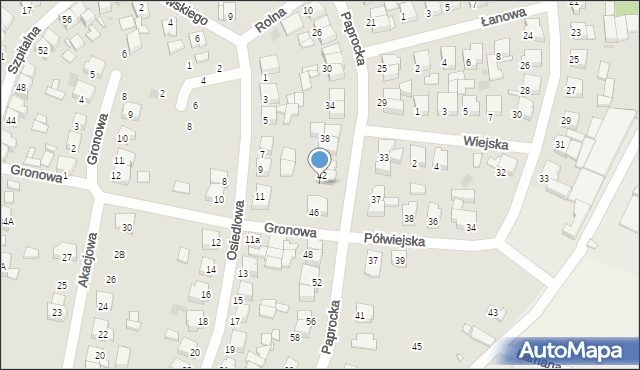 Nowy Tomyśl, Paprocka, 44, mapa Nowy Tomyśl