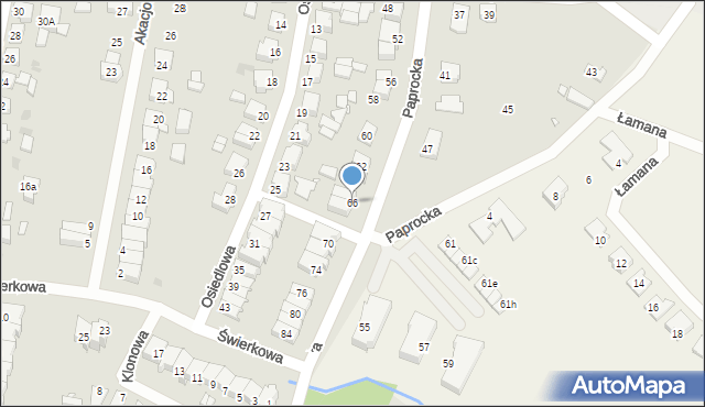 Nowy Tomyśl, Paprocka, 66, mapa Nowy Tomyśl