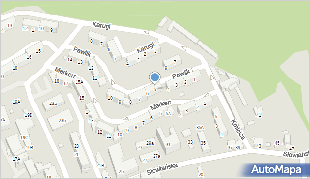 Nysa, Pawlik Wandy, 5, mapa Nysy