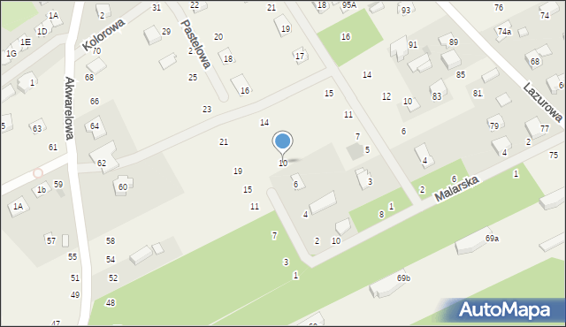 Odrano-Wola, Pastelowa, 10, mapa Odrano-Wola