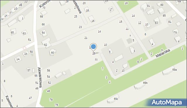 Odrano-Wola, Pastelowa, 15, mapa Odrano-Wola