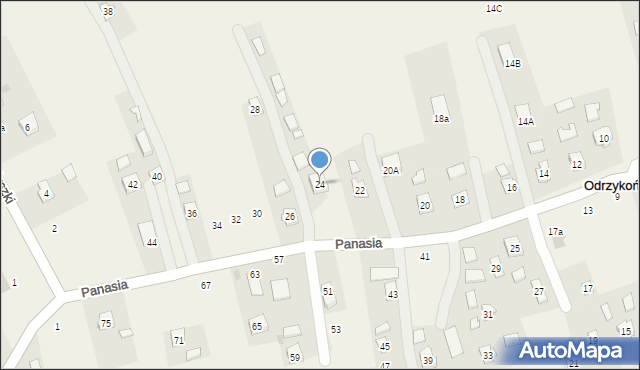 Odrzykoń, Panasia Józefa, ks., 24, mapa Odrzykoń