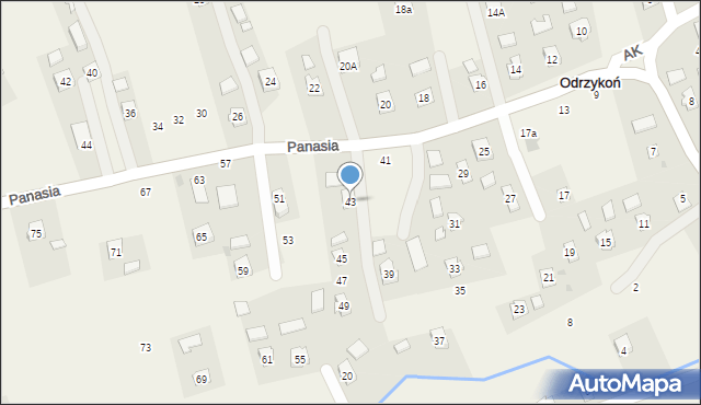 Odrzykoń, Panasia Józefa, ks., 43, mapa Odrzykoń