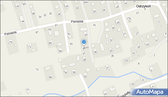 Odrzykoń, Panasia Józefa, ks., 45, mapa Odrzykoń