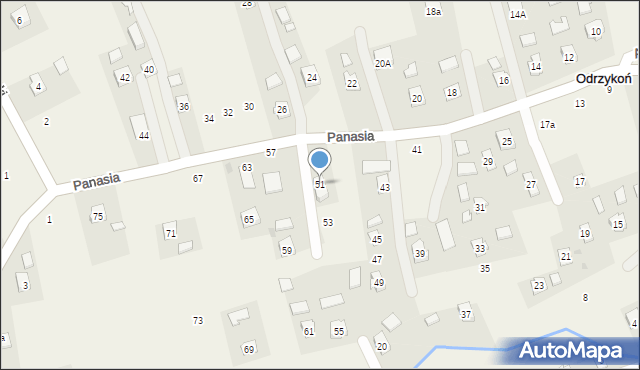 Odrzykoń, Panasia Józefa, ks., 51, mapa Odrzykoń