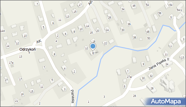 Odrzykoń, Panasia Józefa, ks., 6, mapa Odrzykoń