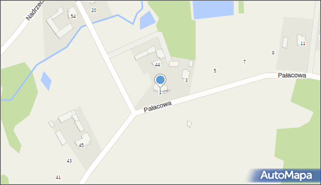 Olesin, Pałacowa, 1, mapa Olesin